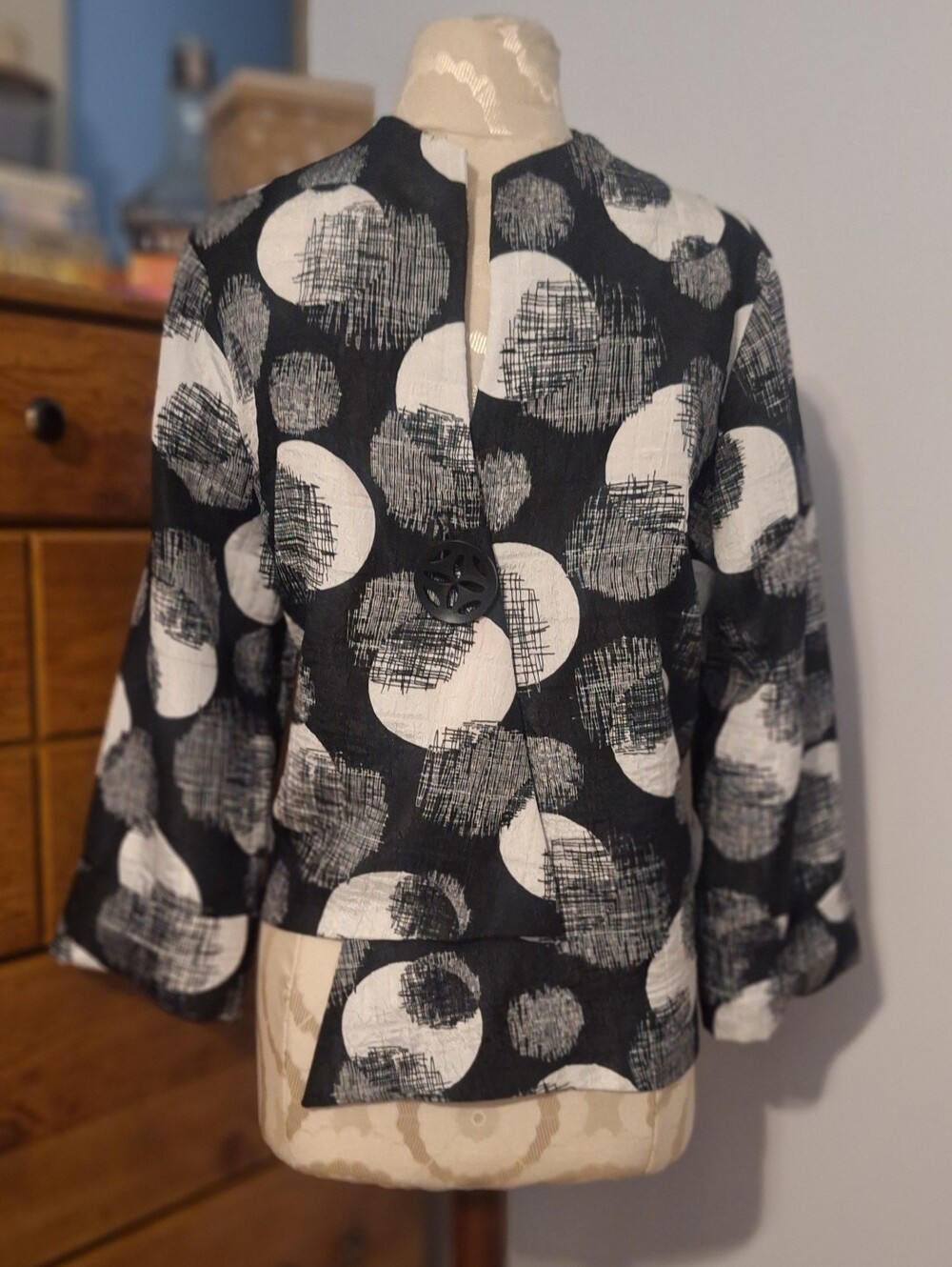 Joseph Ribkoff Asymmetrical Abstract Pattern Jacket - Picture 15 of 15